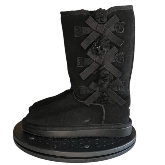 Girls Koolaburra By UGG Victoria Tall 1020171 Faux Fur Lined Boot Size 12 Black - Picture 1 of 6